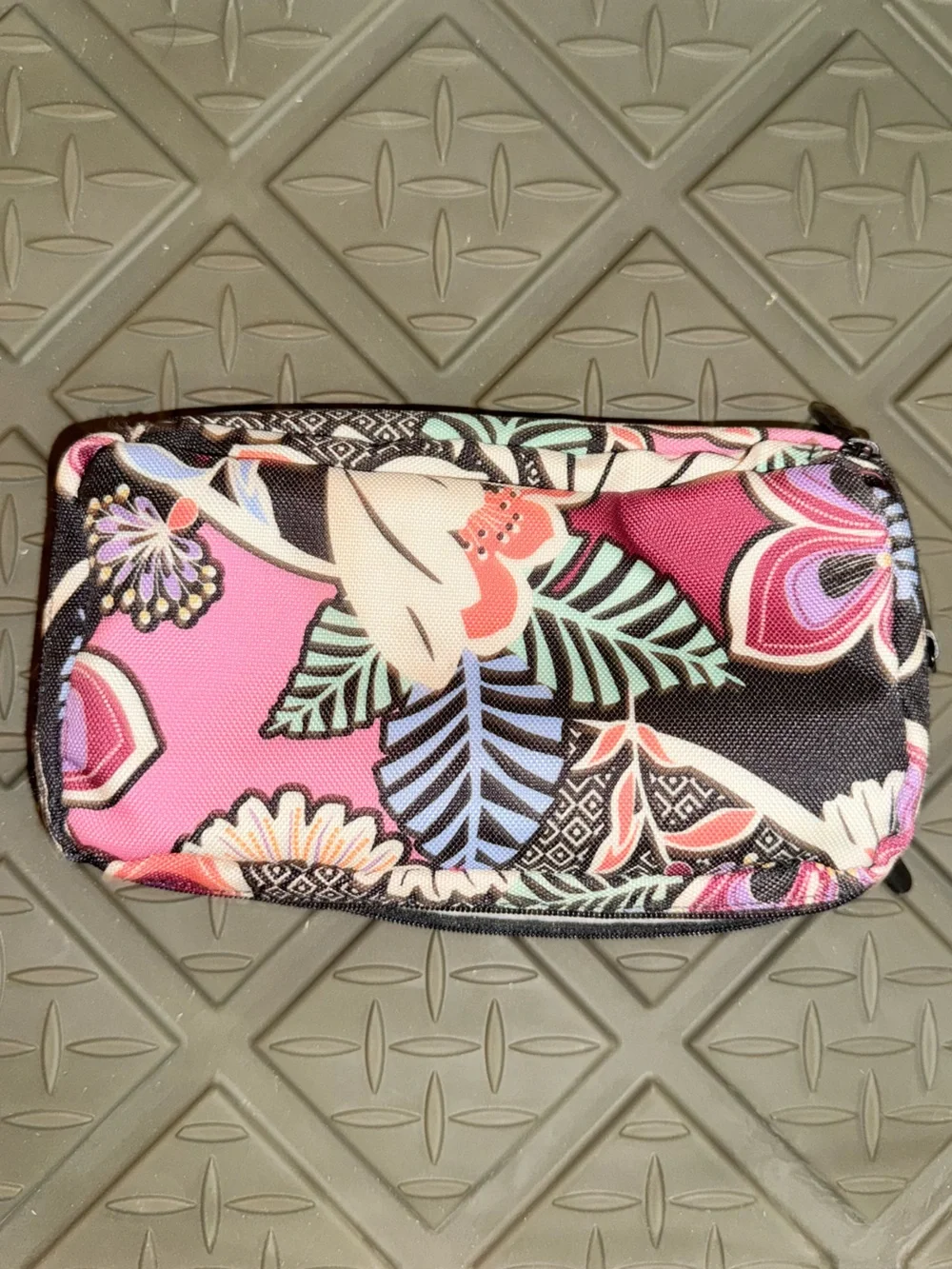 Vera Bradley Floral Mesh Cosmetic Pouch - Black, Pink, Yellow, Green